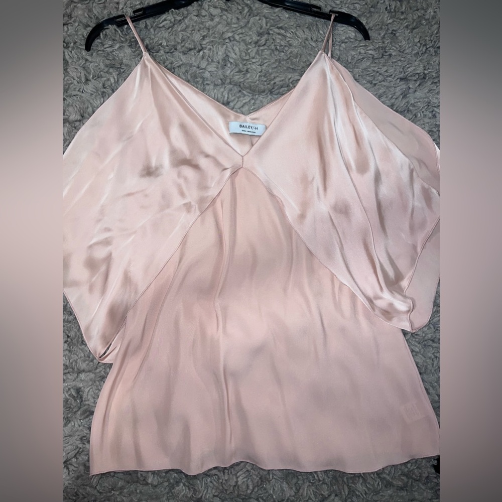 New Bailey 44 Chakra Silk Cold-Shoulder Top sz small
